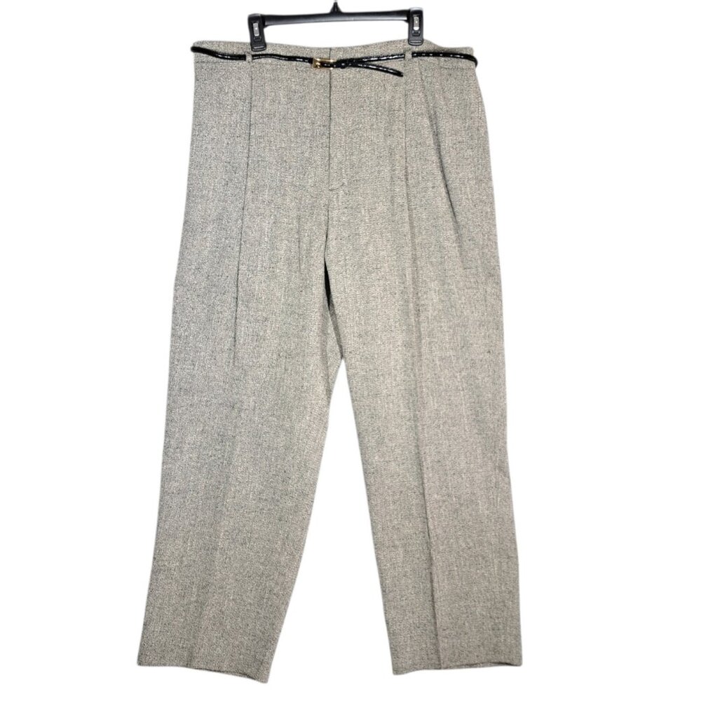 Dana Buchman Dress Pants 22 High Waisted Wool Silk Straight Leg Lined Beige New